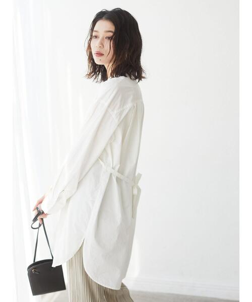 Green　Parks（グリーンパークス）の「胸元デザインシャツチュニック＊（チュニック・レディース・パープル/オフホワイト/ミント・FREE）」の20枚目の写真