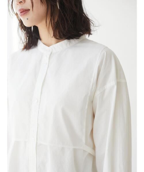 Green　Parks（グリーンパークス）の「胸元デザインシャツチュニック＊（チュニック・レディース・パープル/オフホワイト/ミント・FREE）」の21枚目の写真