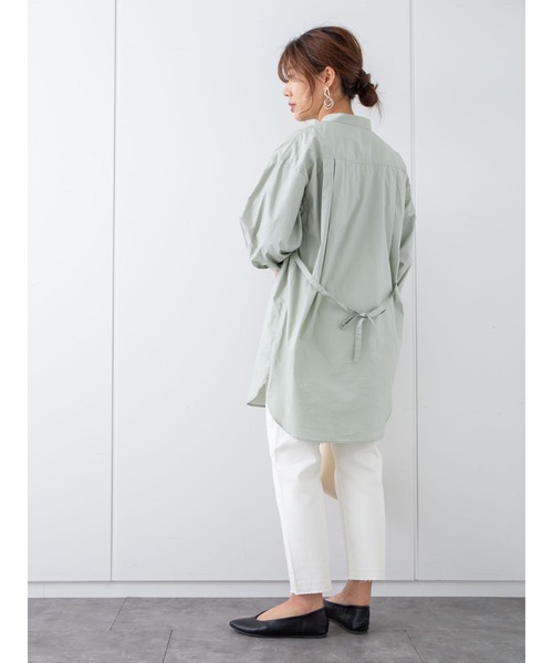 Green　Parks（グリーンパークス）の「胸元デザインシャツチュニック＊（チュニック・レディース・パープル/オフホワイト/ミント・FREE）」の8枚目の写真