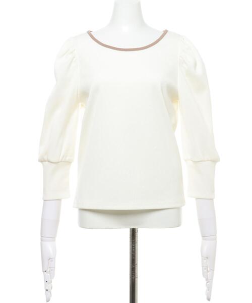 INGNI(イング)の「バックリボンリブ/トップス(Tシャツ/カットソー・レディース・ピンク系5/オフホワイト/ベージュ/ブラック・M)」の6枚目の写真