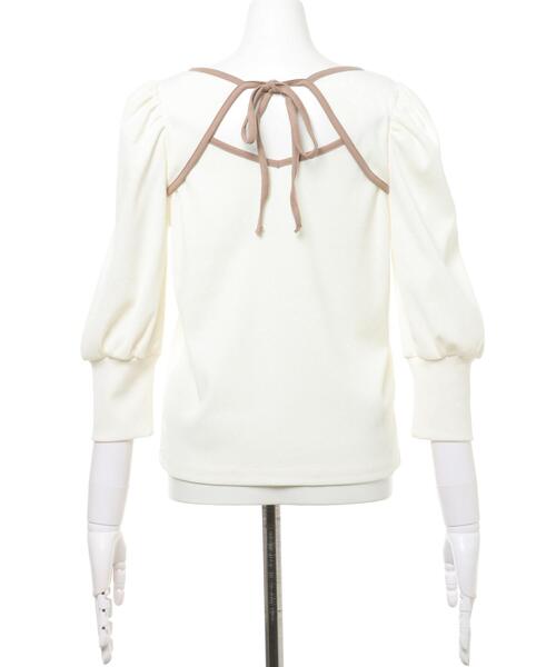 INGNI(イング)の「バックリボンリブ/トップス(Tシャツ/カットソー・レディース・ピンク系5/オフホワイト/ベージュ/ブラック・M)」の7枚目の写真