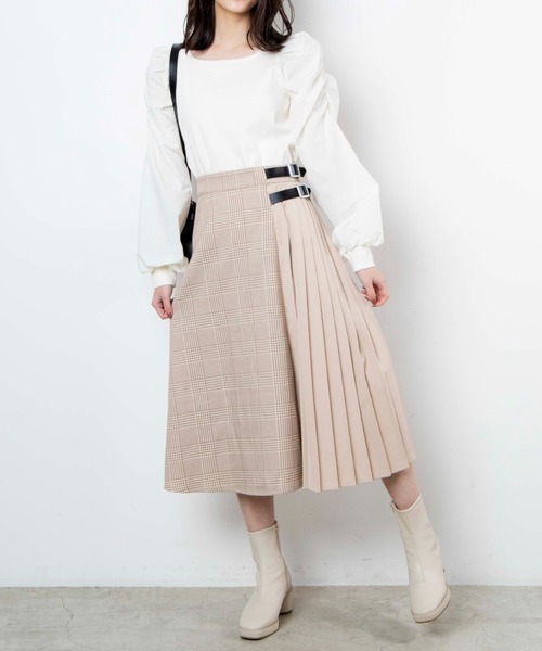 WEGO（ウィゴー）の「WEGO/ベルト付きサイドプリーツロングスカート（スカート・レディース・グレー系その他/ベージュ系その他・FREE）」の12枚目の写真