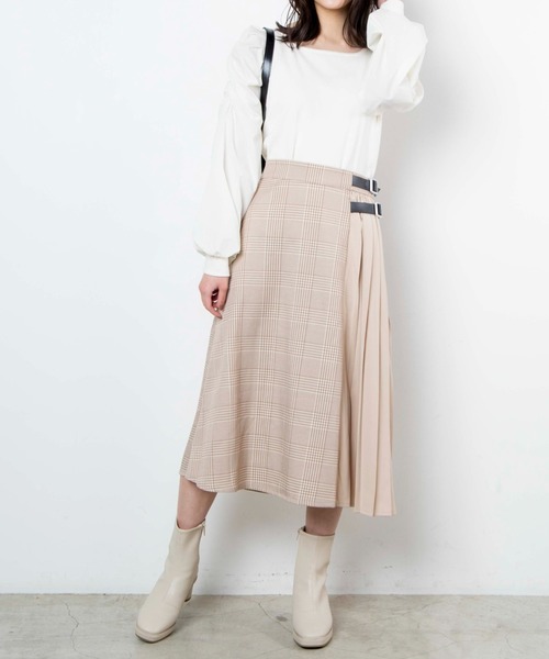 WEGO（ウィゴー）の「WEGO/ベルト付きサイドプリーツロングスカート（スカート・レディース・グレー系その他/ベージュ系その他・FREE）」の14枚目の写真