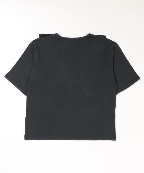 Granny Branket（グラニーブランケット）の「Jr.&Adult メッシュフリルバンドT(ジュニア～大人サイズ)（Tシャツ/カットソー・キッズ・ブラック/オフホワイト・S/M）」の3枚目の写真