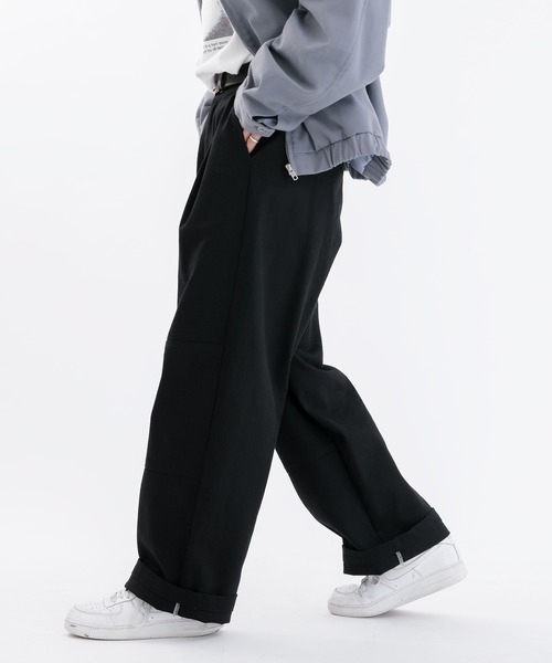 Perushu（ペルーシュ）の「ロールアップステッチワイドパンツ（その他パンツ・メンズ・ブラック/オレンジ/ダークブルー・SMALL/MEDIUM/LARGE）」の10枚目の写真