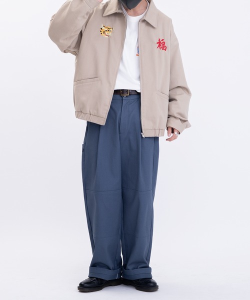 Perushu（ペルーシュ）の「ロールアップステッチワイドパンツ（その他パンツ・メンズ・ブラック/オレンジ/ダークブルー・SMALL/MEDIUM/LARGE）」の11枚目の写真