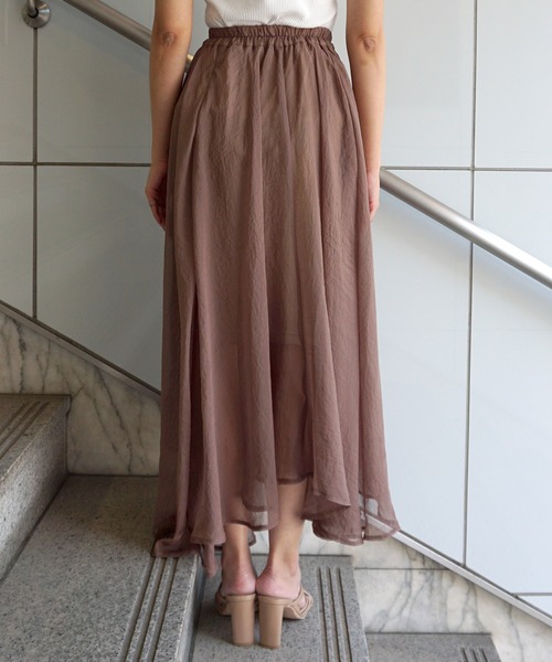 Roomy's（ルーミーズ）の「ミルフィーユイレヘムスカート（スカート・レディース・モカ/ブラック・マルチサイズ）」の7枚目の写真