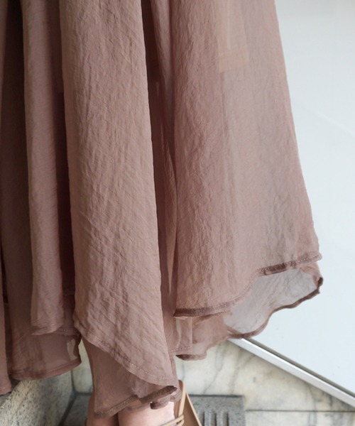 Roomy's（ルーミーズ）の「ミルフィーユイレヘムスカート（スカート・レディース・モカ/ブラック・マルチサイズ）」の9枚目の写真