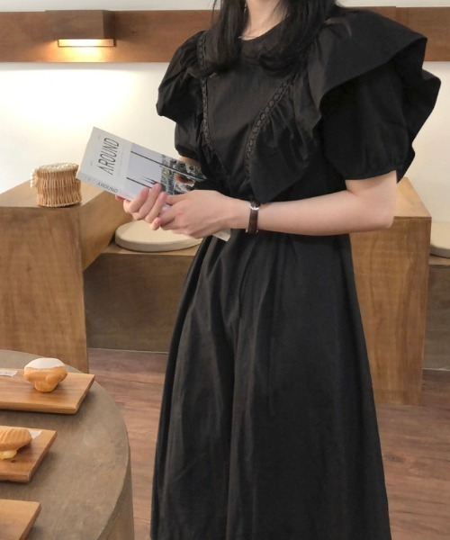 セール Vネックフロント刺繍フリルワンピース シャツワンピース Emi エミプラス のファッション通販 Zozotown