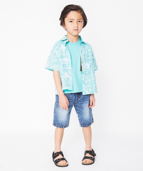 RADCHAP（ラッドチャップ）の「【ペア】プリント裏使いアロハ柄半袖シャツ（シャツ/ブラウス・キッズ・グリーン/ピンク・100cm/110cm/140cm/130cm/120cm/90cm/150cm）」の22枚目の写真