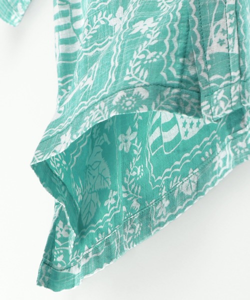 RADCHAP（ラッドチャップ）の「【ペア】プリント裏使いアロハ柄半袖シャツ（シャツ/ブラウス・キッズ・グリーン/ピンク・100cm/110cm/140cm/130cm/120cm/90cm/150cm）」の9枚目の写真