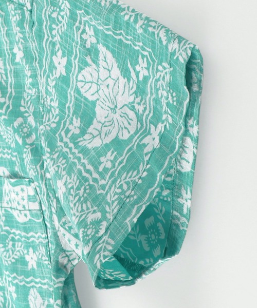 RADCHAP（ラッドチャップ）の「【ペア】プリント裏使いアロハ柄半袖シャツ（シャツ/ブラウス・キッズ・グリーン/ピンク・100cm/110cm/140cm/130cm/120cm/90cm/150cm）」の7枚目の写真