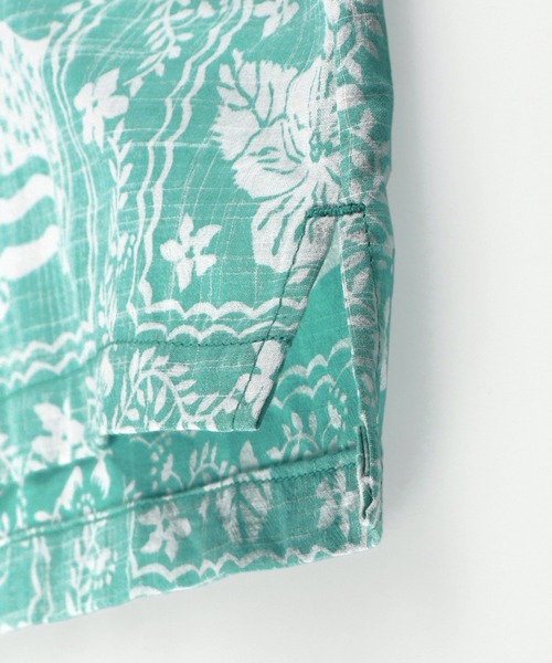 RADCHAP（ラッドチャップ）の「【ペア】プリント裏使いアロハ柄半袖シャツ（シャツ/ブラウス・キッズ・グリーン/ピンク・100cm/110cm/140cm/130cm/120cm/90cm/150cm）」の8枚目の写真