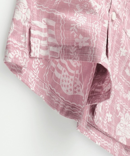 RADCHAP（ラッドチャップ）の「【ペア】プリント裏使いアロハ柄半袖シャツ（シャツ/ブラウス・キッズ・グリーン/ピンク・100cm/110cm/140cm/130cm/120cm/90cm/150cm）」の16枚目の写真