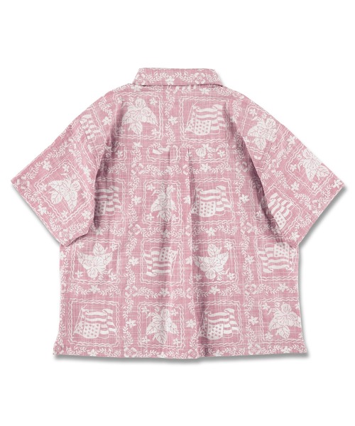 RADCHAP（ラッドチャップ）の「【ペア】プリント裏使いアロハ柄半袖シャツ（シャツ/ブラウス・キッズ・グリーン/ピンク・100cm/110cm/140cm/130cm/120cm/90cm/150cm）」の11枚目の写真