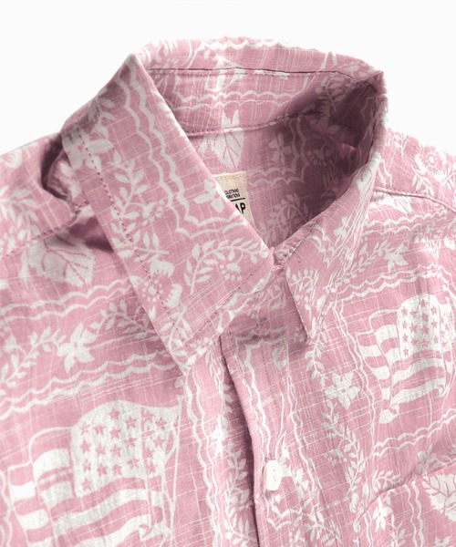 RADCHAP（ラッドチャップ）の「【ペア】プリント裏使いアロハ柄半袖シャツ（シャツ/ブラウス・キッズ・グリーン/ピンク・100cm/110cm/140cm/130cm/120cm/90cm/150cm）」の12枚目の写真