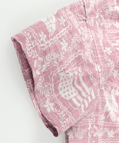 RADCHAP（ラッドチャップ）の「【ペア】プリント裏使いアロハ柄半袖シャツ（シャツ/ブラウス・キッズ・グリーン/ピンク・100cm/110cm/140cm/130cm/120cm/90cm/150cm）」の14枚目の写真