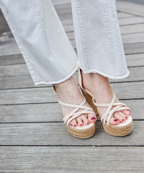 LIPSERVICE（リップサービス）の「ジュートヒールサンダル（サンダル・レディース・ブラウン/アイボリー・S/M/L）」の3枚目の写真