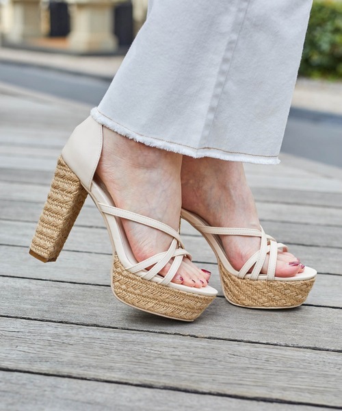 LIPSERVICE（リップサービス）の「ジュートヒールサンダル（サンダル・レディース・ブラウン/アイボリー・S/M/L）」の4枚目の写真