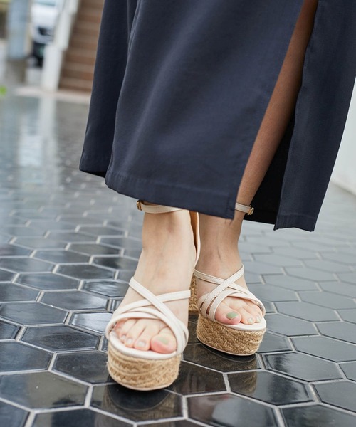 LIPSERVICE（リップサービス）の「ジュートヒールサンダル（サンダル・レディース・ブラウン/アイボリー・S/M/L）」の6枚目の写真