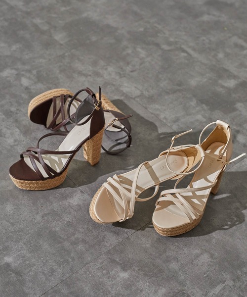 LIPSERVICE（リップサービス）の「ジュートヒールサンダル（サンダル・レディース・ブラウン/アイボリー・S/M/L）」の9枚目の写真