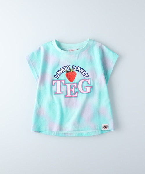 TEG TEG(テグテグ)の「【TEGTEG lovely2】 タイダイドルマンTシャツ(Tシャツ/カットソー・キッズ・ピンク/ブルー・155/105/140/120/130)」の2枚目の写真