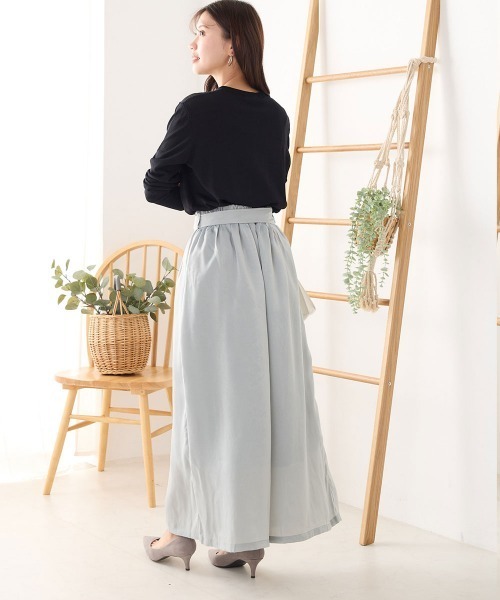 OMNES Another Edition（オムネス アナザーエディション）の「サテンベルト付きギャザーワイドイージーパンツ（その他パンツ・レディース・ブラック/ミント/モカ・FREE）」の11枚目の写真