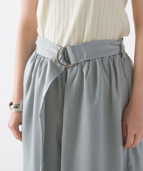 OMNES Another Edition（オムネス アナザーエディション）の「サテンベルト付きギャザーワイドイージーパンツ（その他パンツ・レディース・ブラック/ミント/モカ・FREE）」の14枚目の写真