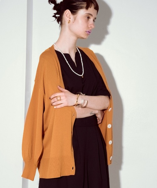 manana suerte（マニャーナスエルテ）の「オーバーサイズニットカーディガン（カーディガン/ボレロ・レディース・ブラック/ブルー/ホワイト/レッド/グリーン/グレー/ピンク/ライトグリーン/マスタード・FREE）」の7枚目の写真