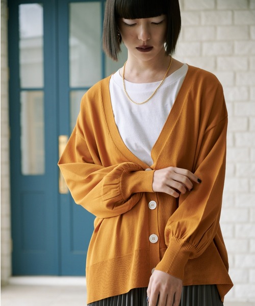 manana suerte（マニャーナスエルテ）の「オーバーサイズニットカーディガン（カーディガン/ボレロ・レディース・ブラック/ブルー/ホワイト/レッド/グリーン/グレー/ピンク/ライトグリーン/マスタード・FREE）」の22枚目の写真