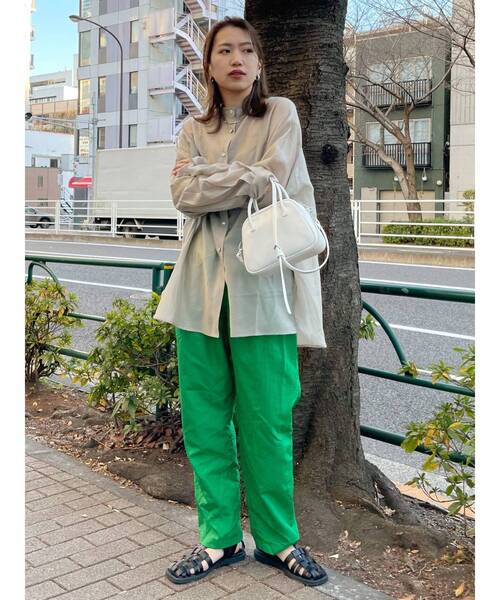 【WEB限定】ナイロンカラーテーパードパンツ