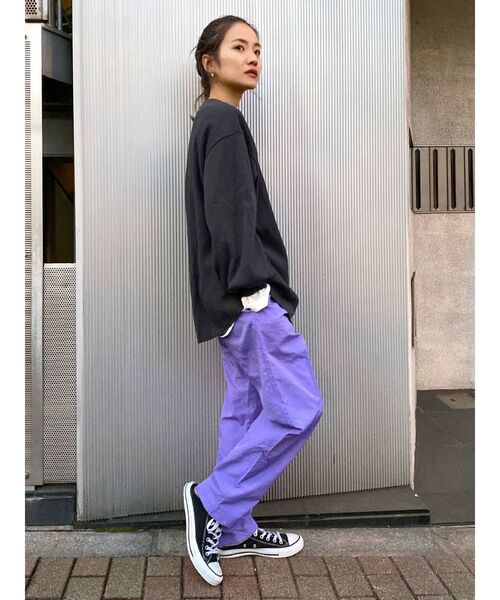 【WEB限定】ナイロンカラーテーパードパンツ