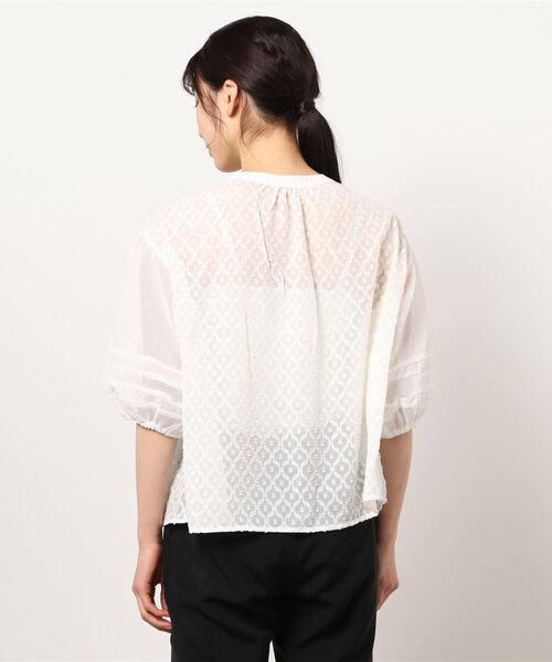 cepo（セポ）の「カットドビーレースブラウス（シャツ/ブラウス・レディース・ネイビー/オフホワイト/ベージュ/グレー・M）」の6枚目の写真