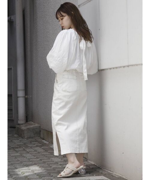 dazzlin（ダズリン）の「ボリュームシアーハイネックリボンブラウス（シャツ/ブラウス・レディース・オフホワイト/ブルー/ピンク・FREE）」の11枚目の写真