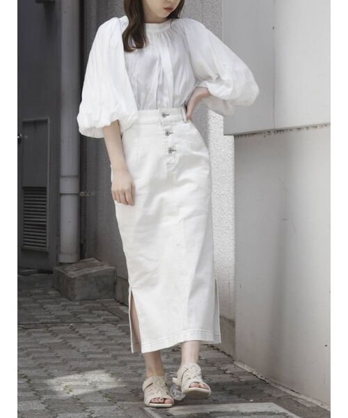 dazzlin（ダズリン）の「ボリュームシアーハイネックリボンブラウス（シャツ/ブラウス・レディース・オフホワイト/ブルー/ピンク・FREE）」の15枚目の写真