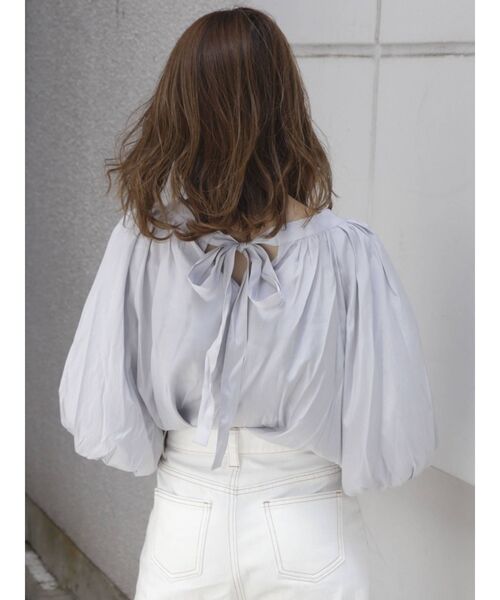 dazzlin（ダズリン）の「ボリュームシアーハイネックリボンブラウス（シャツ/ブラウス・レディース・オフホワイト/ブルー/ピンク・FREE）」の16枚目の写真