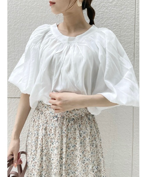 dazzlin（ダズリン）の「ボリュームシアーハイネックリボンブラウス（シャツ/ブラウス・レディース・オフホワイト/ブルー/ピンク・FREE）」の2枚目の写真