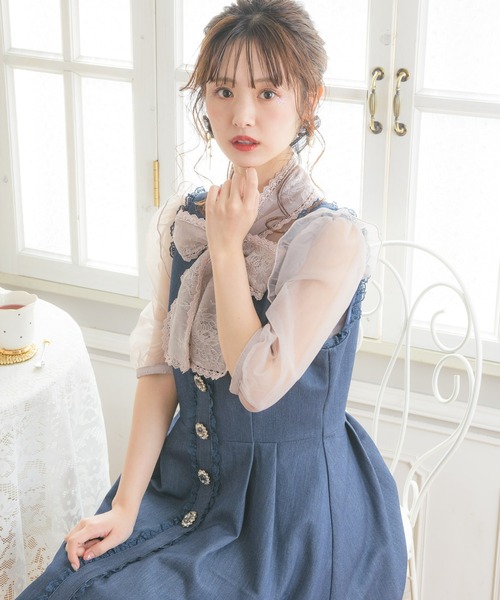 ROJITA（ロジータ）の「レーシーリボンチュールブラウス（シャツ/ブラウス・レディース・ホワイト/ピンク/ブラック・FREE）」の18枚目の写真