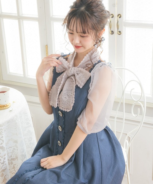 ROJITA（ロジータ）の「レーシーリボンチュールブラウス（シャツ/ブラウス・レディース・ホワイト/ピンク/ブラック・FREE）」の20枚目の写真