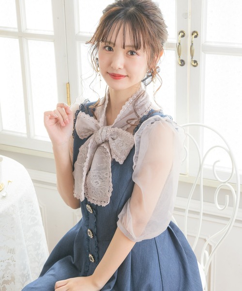 ROJITA（ロジータ）の「レーシーリボンチュールブラウス（シャツ/ブラウス・レディース・ホワイト/ピンク/ブラック・FREE）」の21枚目の写真