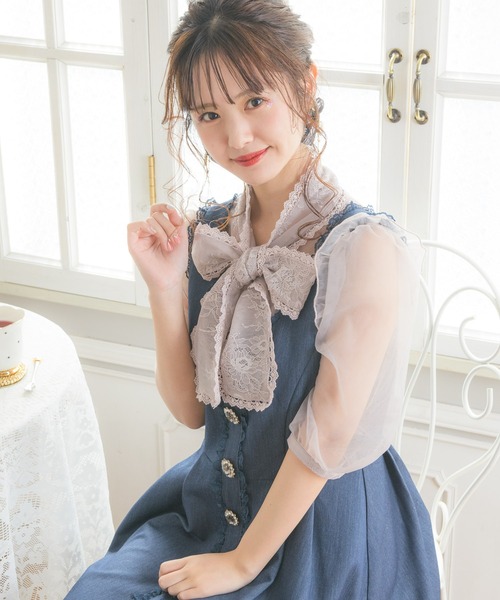 ROJITA（ロジータ）の「レーシーリボンチュールブラウス（シャツ/ブラウス・レディース・ホワイト/ピンク/ブラック・FREE）」の22枚目の写真