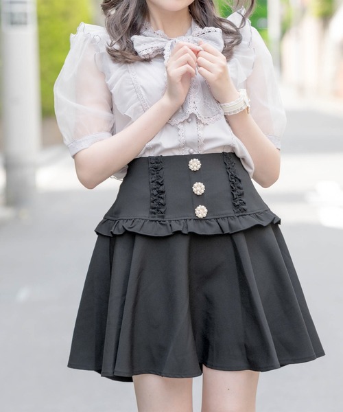 ROJITA（ロジータ）の「レーシーリボンチュールブラウス（シャツ/ブラウス・レディース・ホワイト/ピンク/ブラック・FREE）」の15枚目の写真