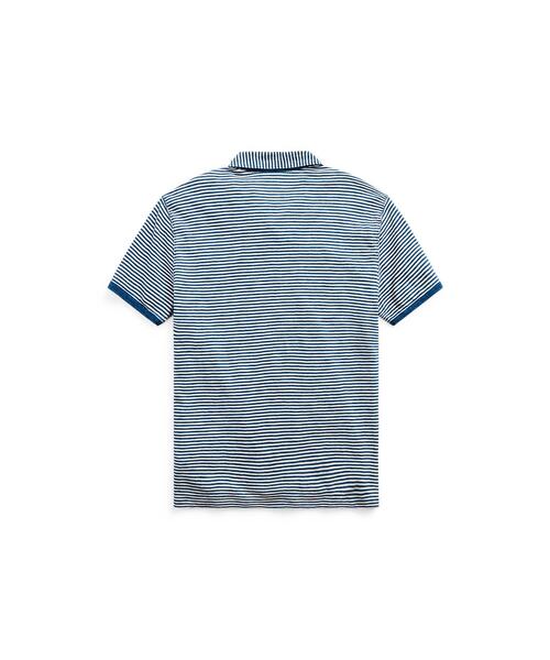 RRL（ダブル アール エル）の「インディゴ ストライプド ジャージー ポロシャツ（ポロシャツ・メンズ・ネイビー系1・S/M/L/XL/XS）」の2枚目の写真