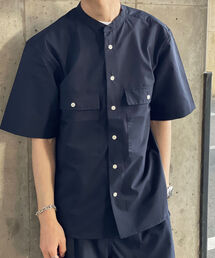 GLOSTER | AIR TROUGH バンドカラーシャツ ※通気性◎、軽量◎、ストレッチ性◎の機能素材を使用(シャツ/ブラウス)