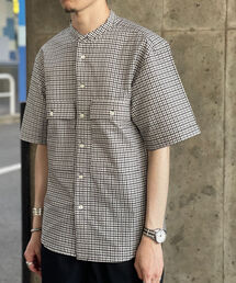GLOSTER | AIR TROUGH BAND COLLAR バンドカラーシャツ(シャツ/ブラウス)