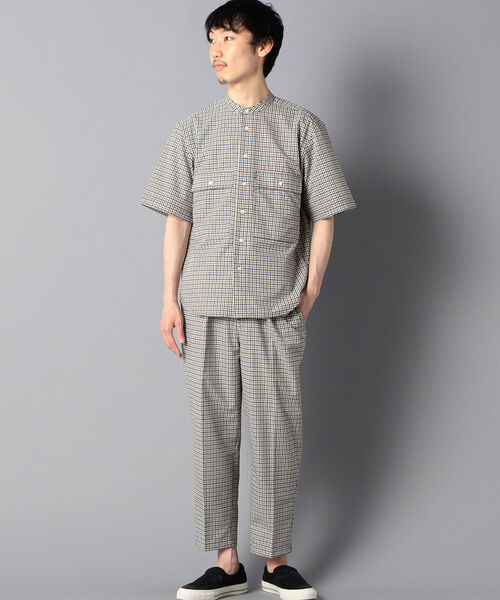 GLOSTER（グロスター）の「AIR TROUGH バンドカラーシャツ ※通気性◎、軽量◎、ストレッチ性◎の機能素材を使用（シャツ/ブラウス・メンズ・ネイビー/ホワイト系その他2・SMALL/MEDIUM/LARGE）」の13枚目の写真