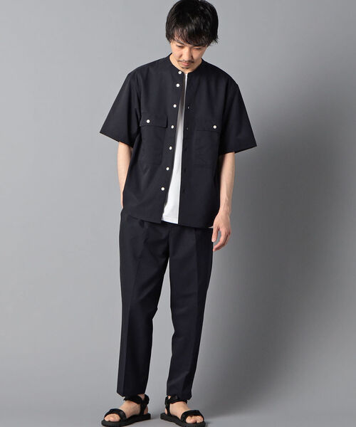 GLOSTER（グロスター）の「AIR TROUGH バンドカラーシャツ ※通気性◎、軽量◎、ストレッチ性◎の機能素材を使用（シャツ/ブラウス・メンズ・ネイビー/ホワイト系その他2・SMALL/MEDIUM/LARGE）」の15枚目の写真