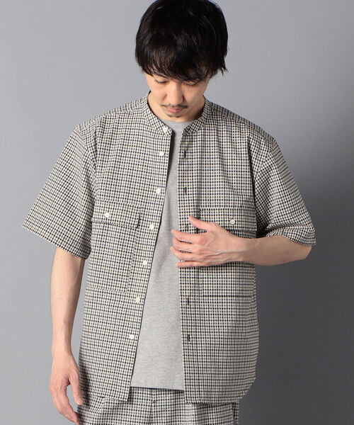 GLOSTER（グロスター）の「AIR TROUGH バンドカラーシャツ ※通気性◎、軽量◎、ストレッチ性◎の機能素材を使用（シャツ/ブラウス・メンズ・ネイビー/ホワイト系その他2・SMALL/MEDIUM/LARGE）」の16枚目の写真