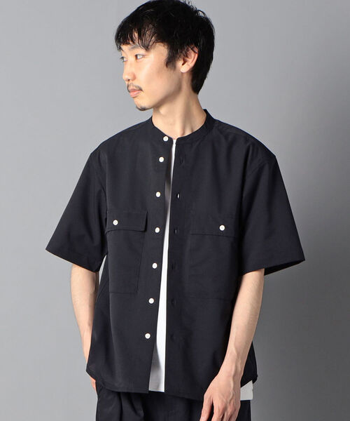 GLOSTER（グロスター）の「AIR TROUGH バンドカラーシャツ ※通気性◎、軽量◎、ストレッチ性◎の機能素材を使用（シャツ/ブラウス・メンズ・ネイビー/ホワイト系その他2・SMALL/MEDIUM/LARGE）」の17枚目の写真