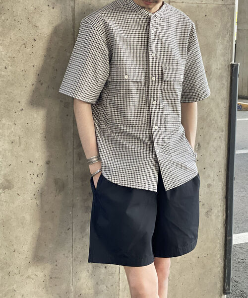 GLOSTER（グロスター）の「AIR TROUGH バンドカラーシャツ ※通気性◎、軽量◎、ストレッチ性◎の機能素材を使用（シャツ/ブラウス・メンズ・ネイビー/ホワイト系その他2・SMALL/MEDIUM/LARGE）」の18枚目の写真